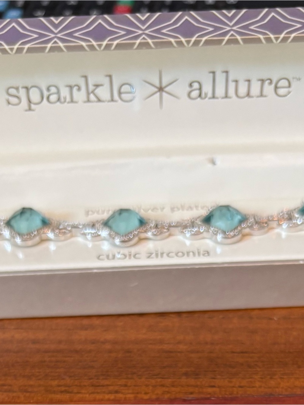 Blue Topaz Cubic Zirconia Station Bracelet